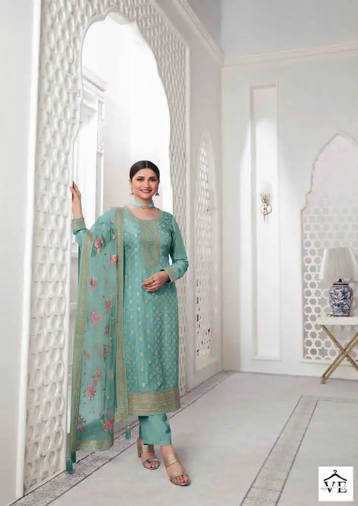 Vinay Fashion Aarzoo Vol 3 Dola Jacquard Wholesale Designer Salwar Suit Catalog — Wholesale Salwar Suits, MPA wholesale from Surat - Gallery Image 3