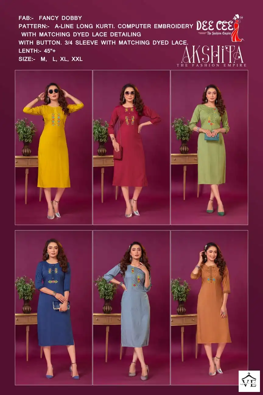 Deecee Akshita Fancy Doby Wholesale Fancy Kurtis Catalog — Wholesale Kurtis, MPA wholesale from Surat — view 7