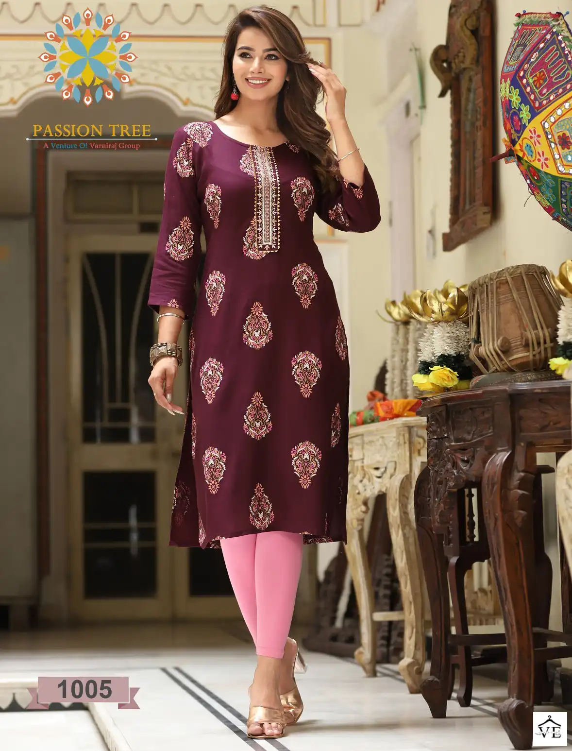 Passion Tree Albeli Vol 1 Rayon Gold Print Wholesale Kurtis Catalog — Wholesale Kurtis, MPA wholesale from Surat — view 1
