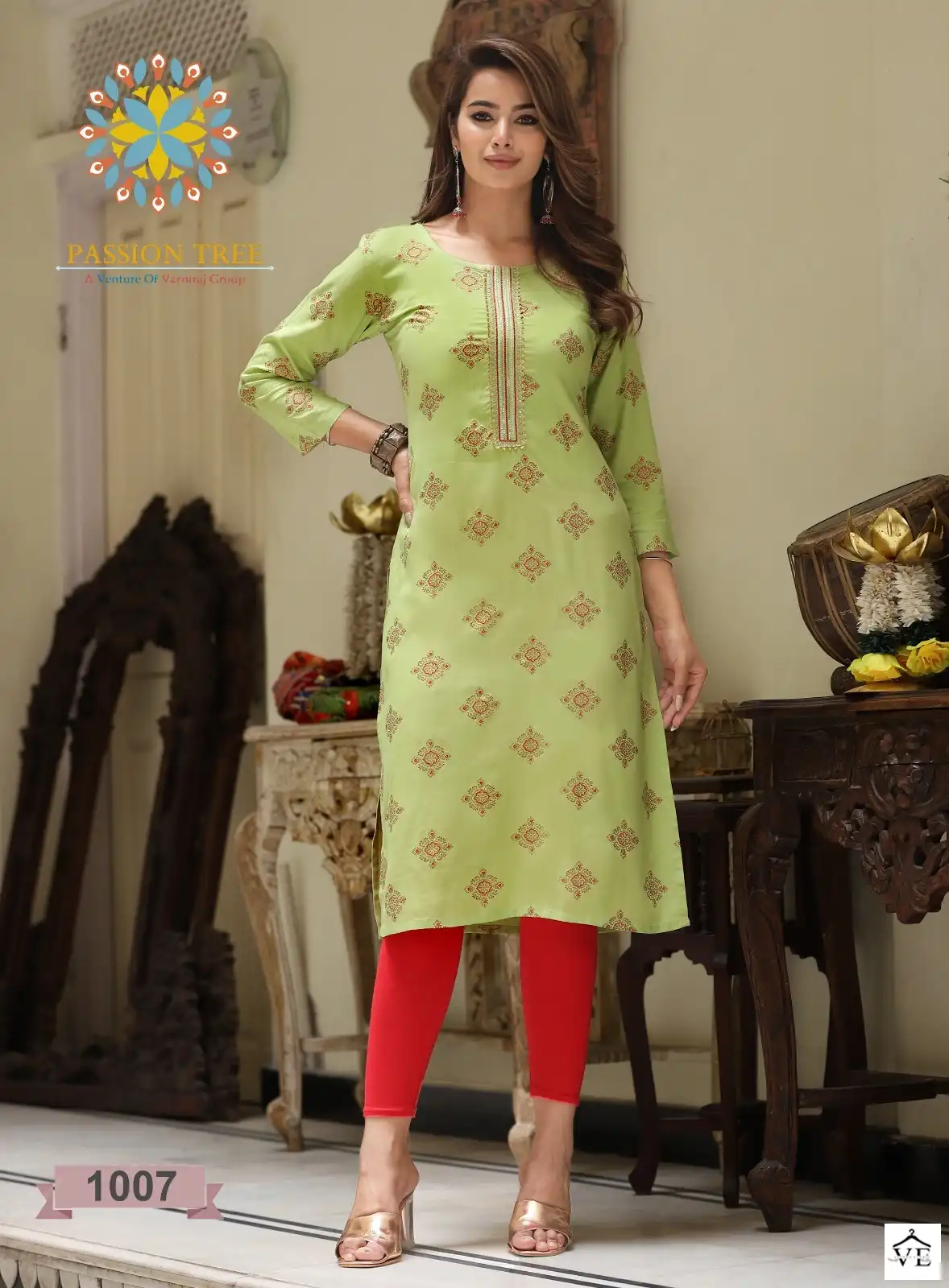 Passion Tree Albeli Vol 1 Rayon Gold Print Wholesale Kurtis Catalog — Wholesale Kurtis, MPA wholesale from Surat - Gallery Image 6