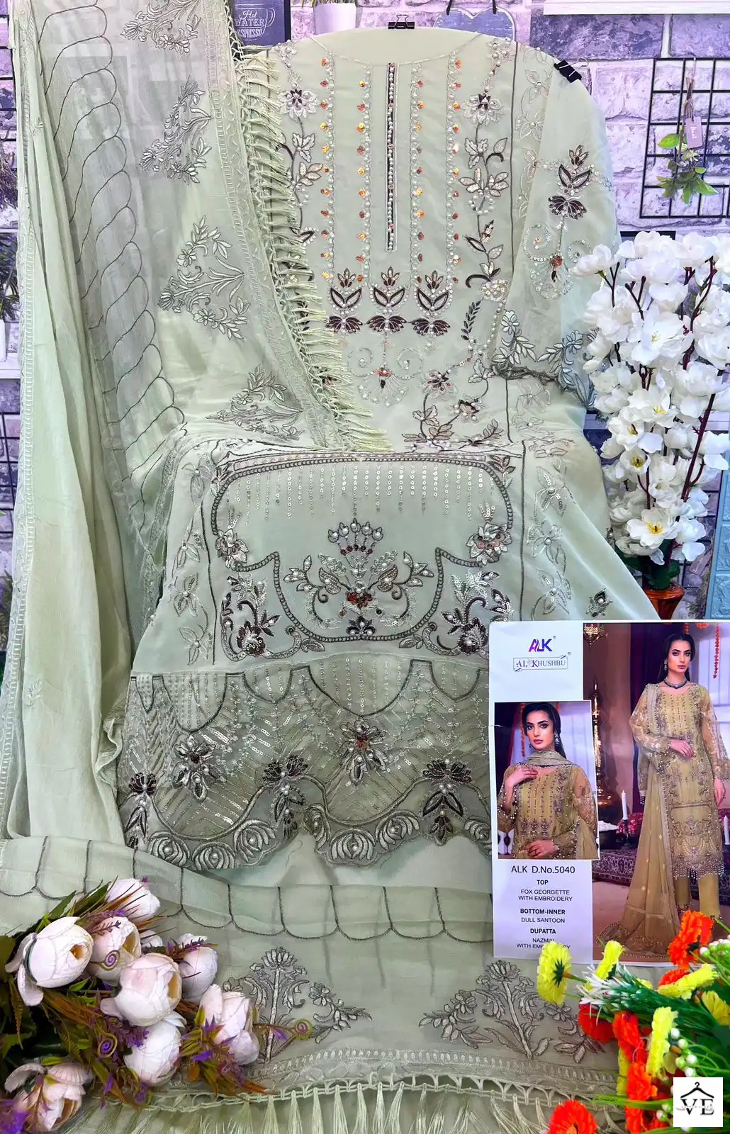 Al_Khushbu 5040 Georgette Wholesale Pakistani Suit — Wholesale Salwar Suits, MPA wholesale from Surat - Gallery Image 2