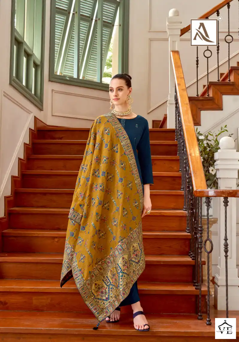 Alok Suits Meera Edition Vol 12 Jam Cotton Wholesale Swarovkski Diamond Work Salwar Suit Catalog — Wholesale Salwar Suits, MPA wholesale from Surat - Gallery Image 3