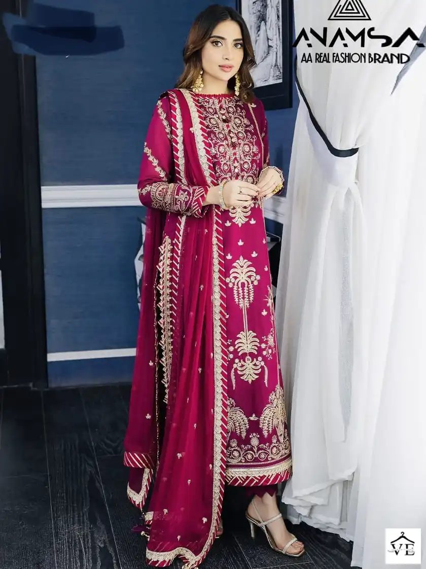 Anamsa 229 Heavy Pure Georgette Wholesale Pakistani Suit — Wholesale Salwar Suits, MPA wholesale from Surat — view 1