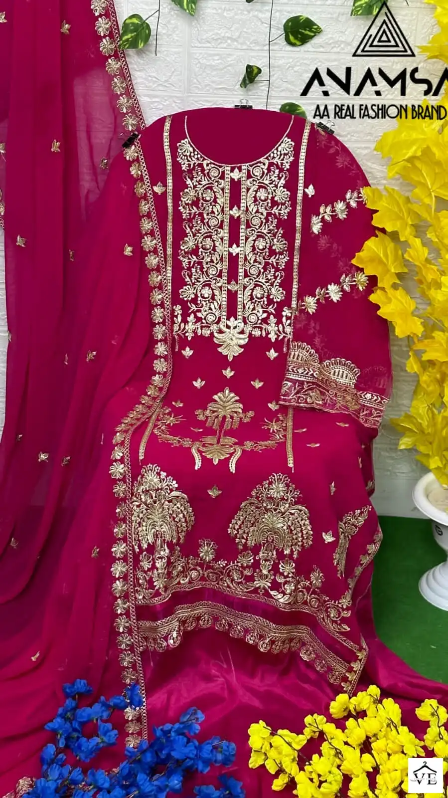 Anamsa 229 Heavy Pure Georgette Wholesale Pakistani Suit — Wholesale Salwar Suits, MPA wholesale from Surat — view 2