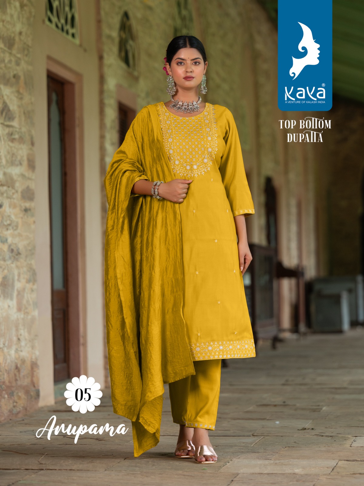 Kaya Anupama Roman Silk Wholesale Designer Readymade Salwar Suit Catalog — Wholesale Salwar Suits, MPA wholesale from Surat - Gallery Image 4