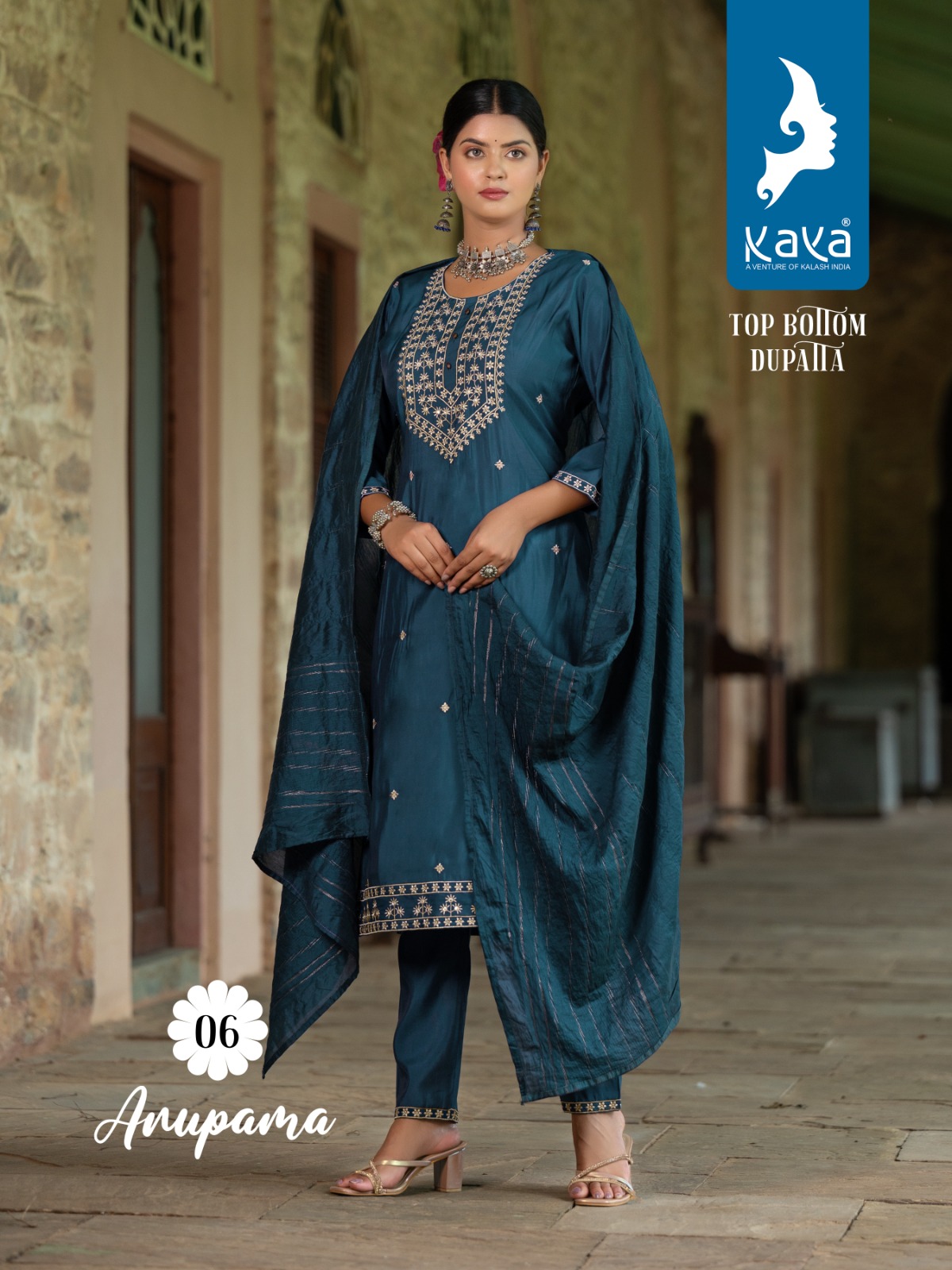 Kaya Anupama Roman Silk Wholesale Designer Readymade Salwar Suit Catalog — Wholesale Salwar Suits, MPA wholesale from Surat - Gallery Image 6