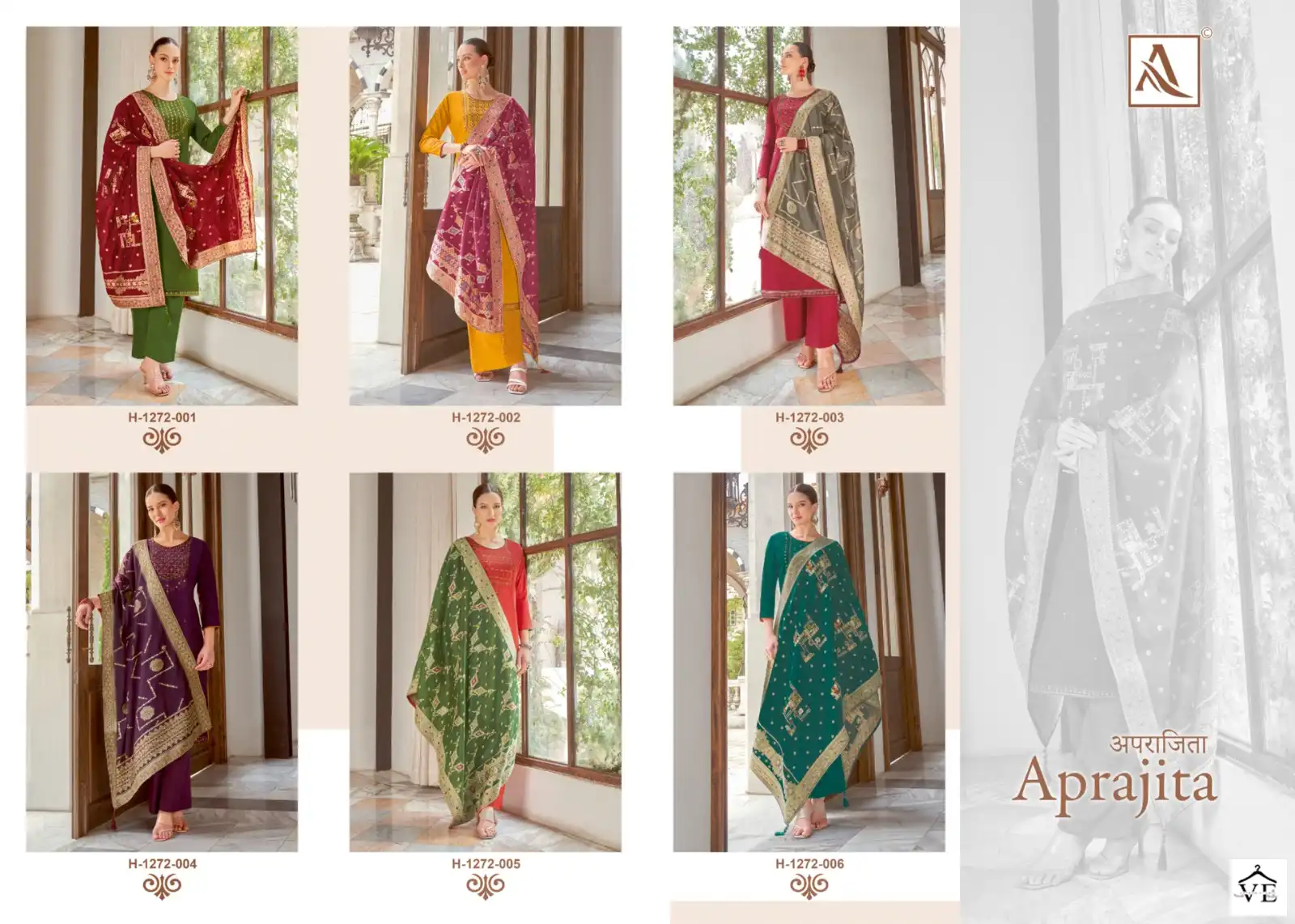 Alok Suits Aprajita Jam Cotton Wholesale Fancy Embroidery Work Salwar Suit Catalog — Wholesale Salwar Suits, Alok Suit wholesale from Surat — view 7