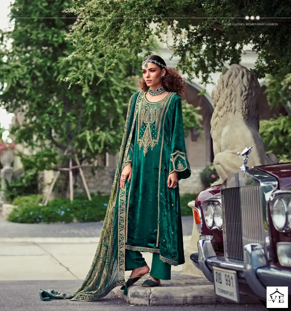 Rangati Azalea Viscose Velvet Wholesale Designer Winter Salwar Suit Catalog — Wholesale Salwar Suits, MPA wholesale from Surat - Gallery Image 2