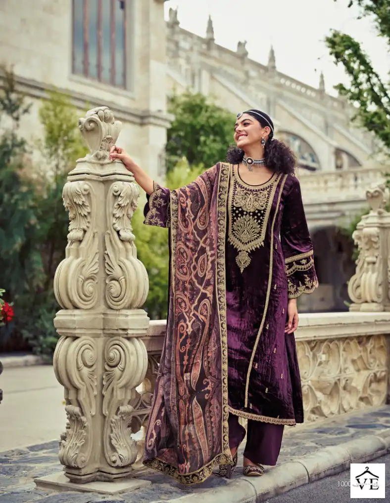 Rangati Azalea Viscose Velvet Wholesale Designer Winter Salwar Suit Catalog — Wholesale Salwar Suits, MPA wholesale from Surat - Gallery Image 3