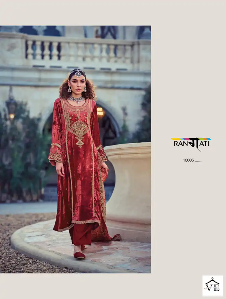 Rangati Azalea Viscose Velvet Wholesale Designer Winter Salwar Suit Catalog — Wholesale Salwar Suits, MPA wholesale from Surat - Gallery Image 7