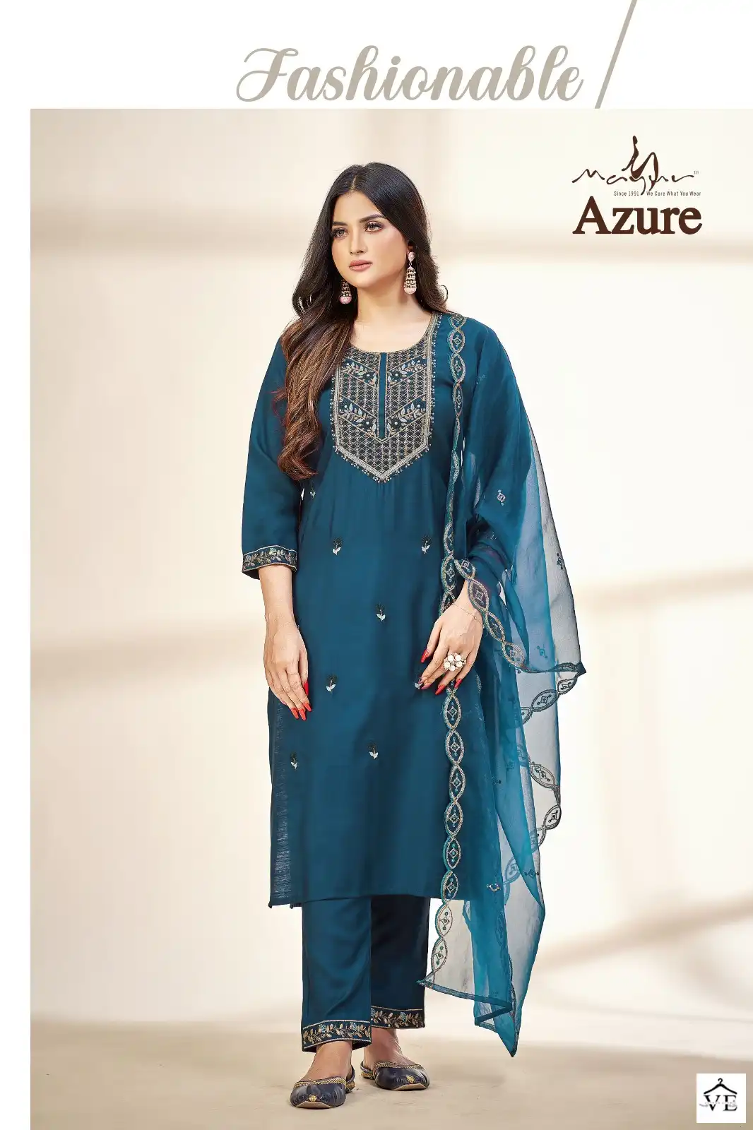 Mayur Azure Viscose Silk Wholesale Designer Party Wear Readymade Salwar Suit Catalog — Wholesale Salwar Suits, Mayur Dress wholesale from Surat - Gallery Image 2