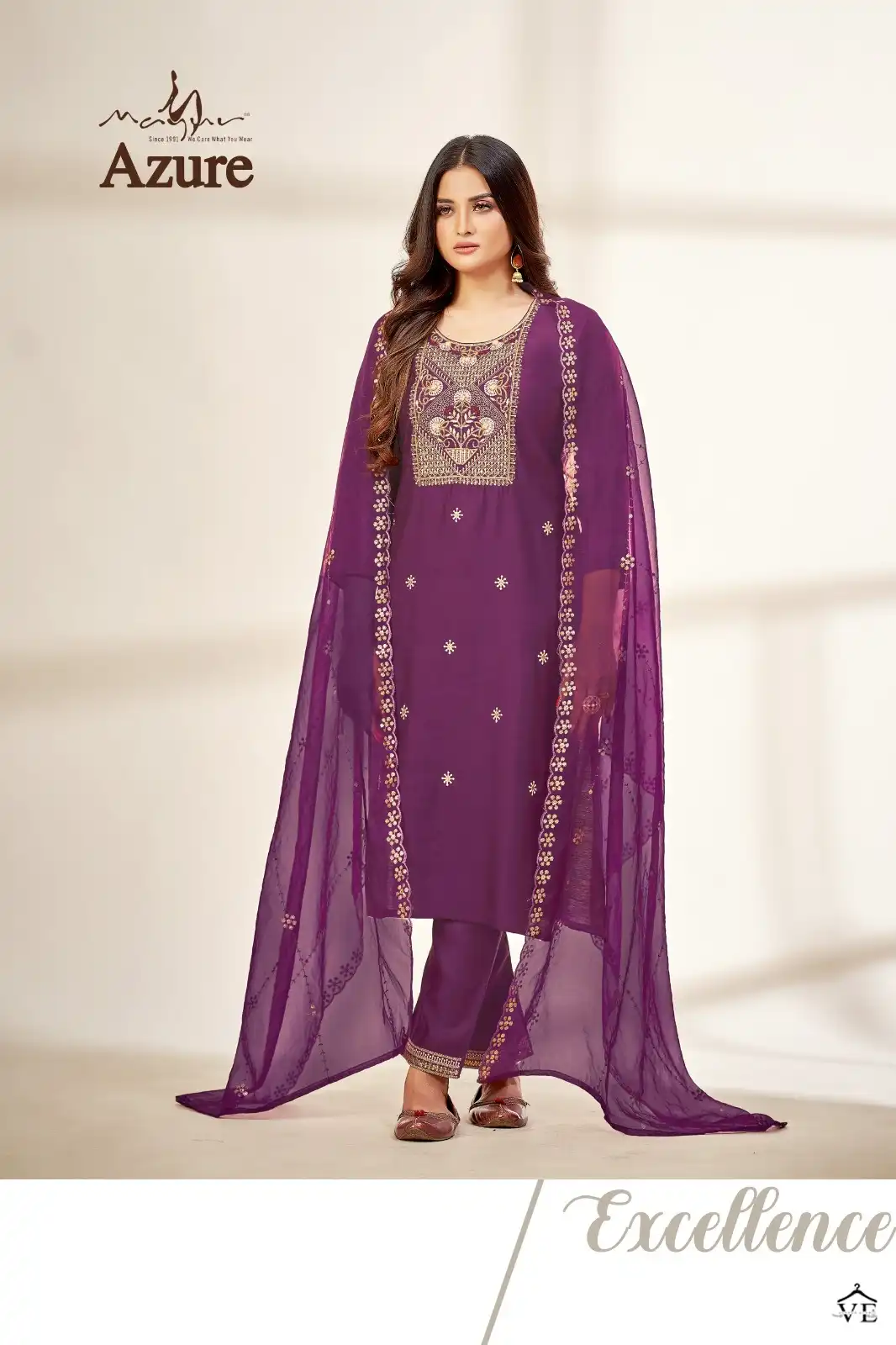 Mayur Azure Viscose Silk Wholesale Designer Party Wear Readymade Salwar Suit Catalog — Wholesale Salwar Suits, Mayur Dress wholesale from Surat - Gallery Image 3