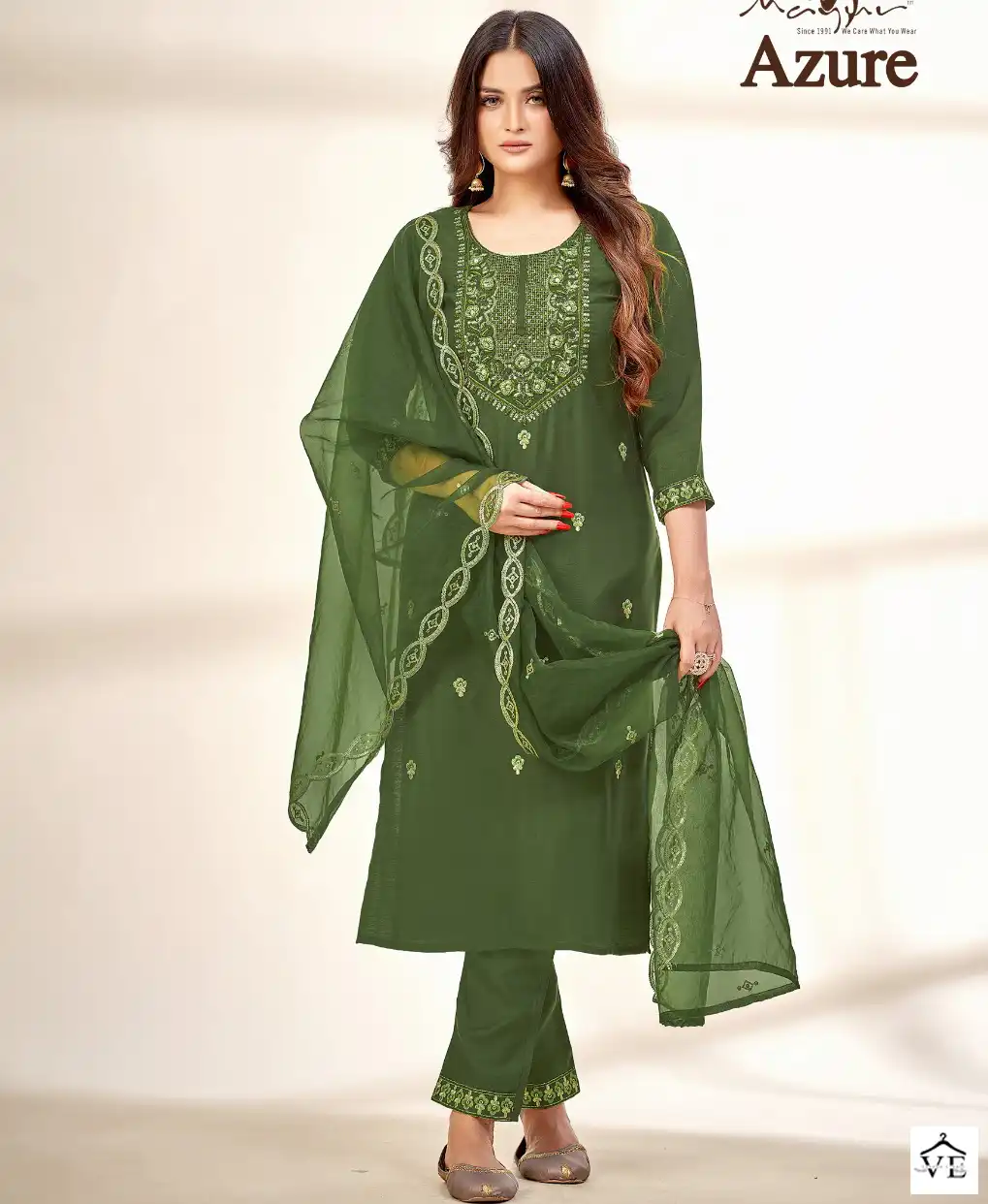 Mayur Azure Viscose Silk Wholesale Designer Party Wear Readymade Salwar Suit Catalog — Wholesale Salwar Suits, Mayur Dress wholesale from Surat — view 1