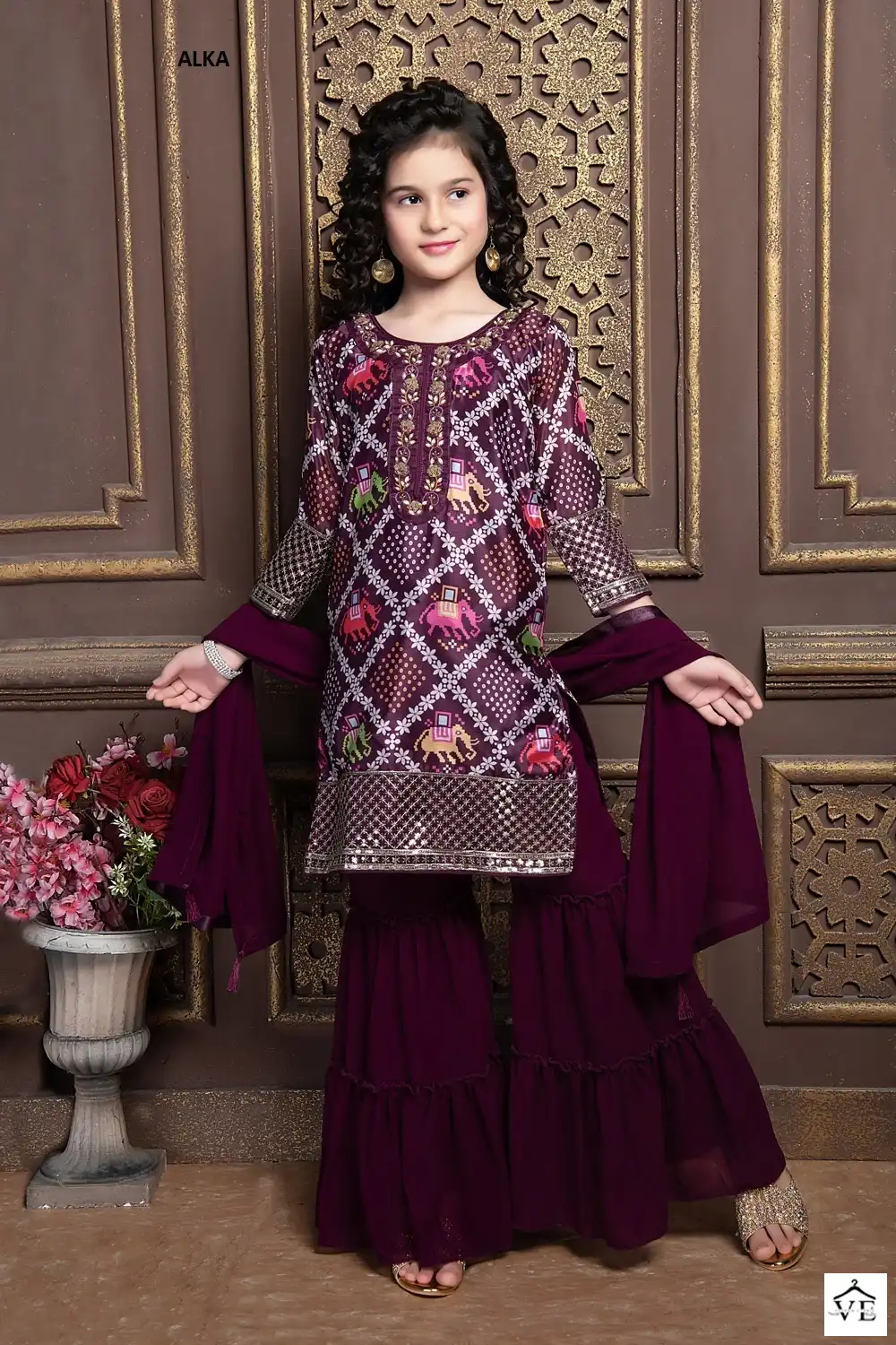 Alka Aaradhna Vol 41 Georgette, Chinon Wholesale Kids Wear Lehenga Choli Catalog - Image 2