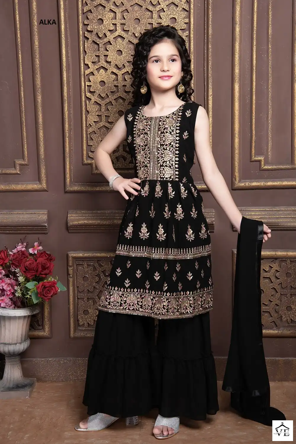 Alka Aaradhna Vol 41 Georgette, Chinon Wholesale Kids Wear Lehenga Choli Catalog - Image 3