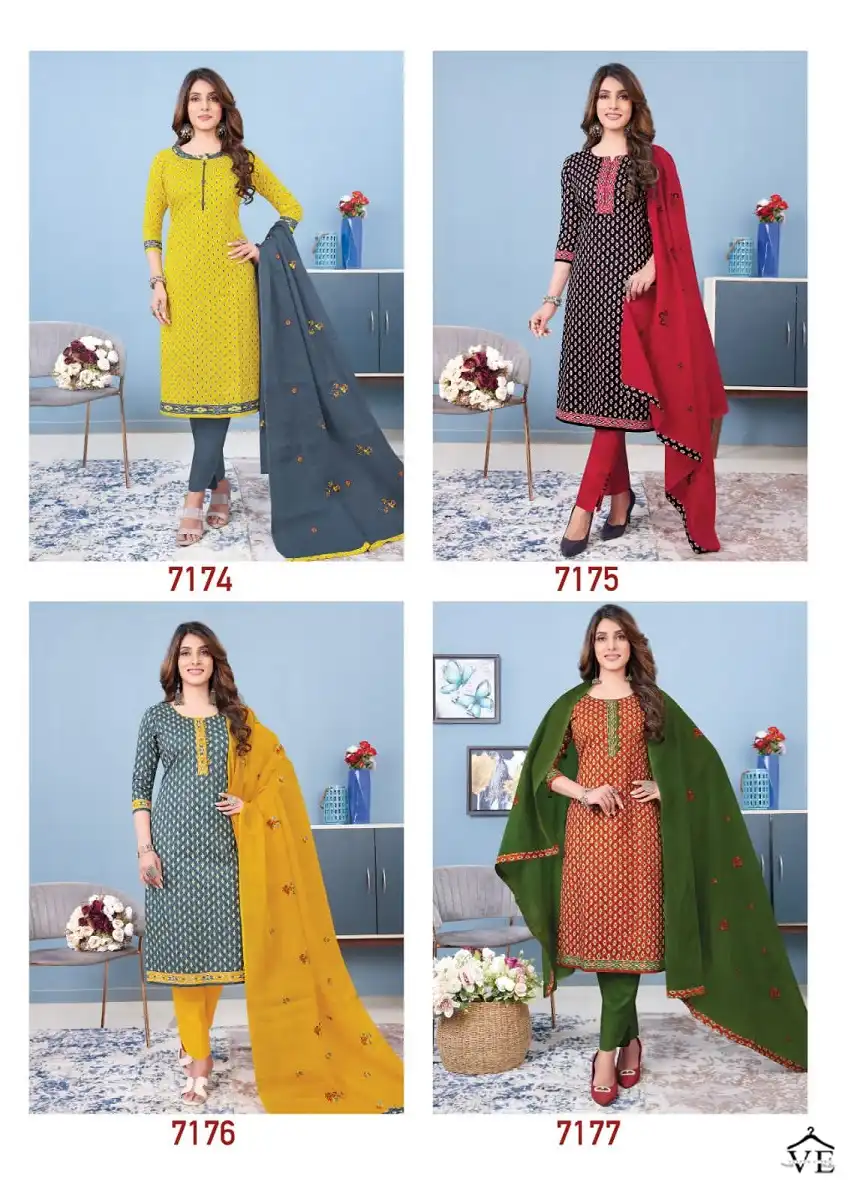 Aarvi Ikkat Vol 1 Cotton Wholesale Readymade Salwar Suit Catalog — Wholesale Salwar Suits, MPA wholesale from Surat — view 9