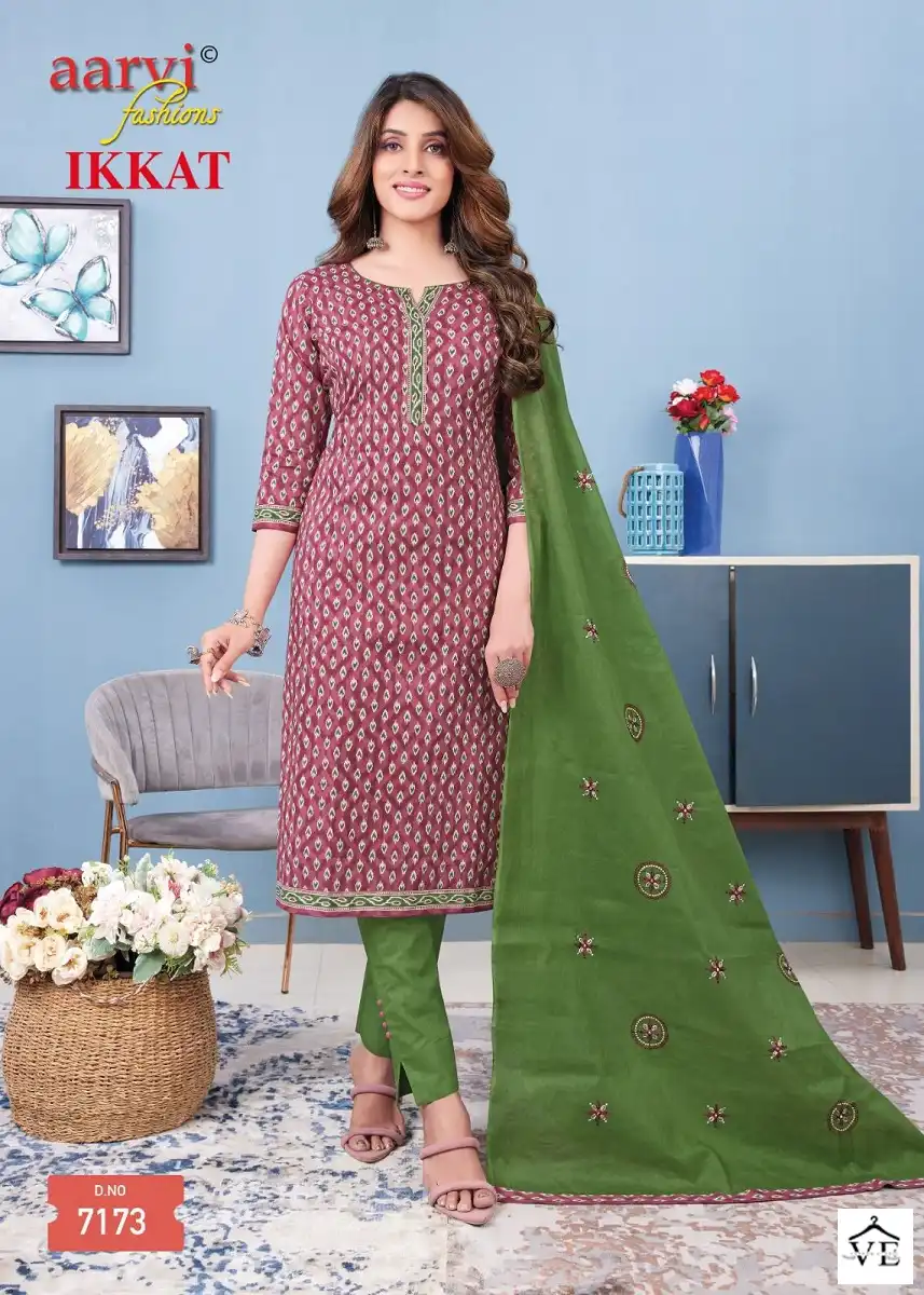 Aarvi Ikkat Vol 1 Cotton Wholesale Readymade Salwar Suit Catalog — Wholesale Salwar Suits, MPA wholesale from Surat - Gallery Image 3
