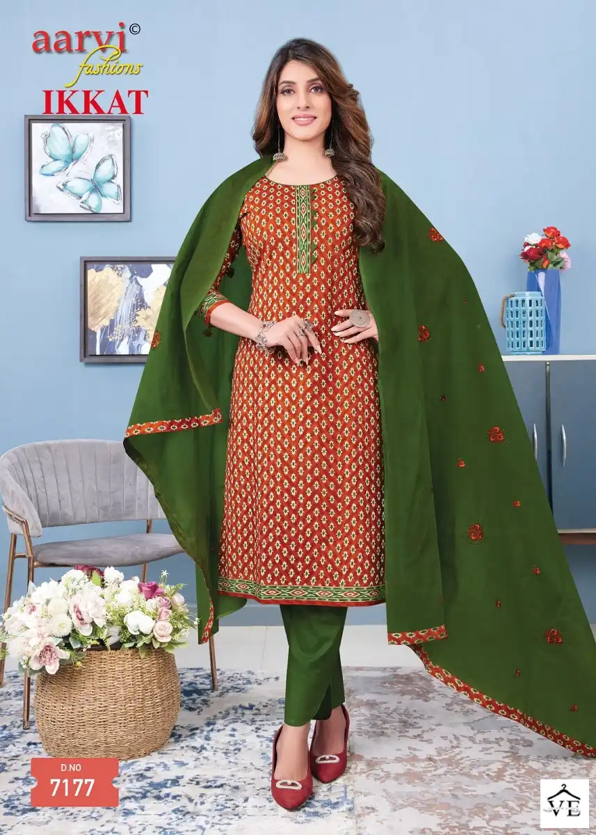 Aarvi Ikkat Vol 1 Cotton Wholesale Readymade Salwar Suit Catalog — Wholesale Salwar Suits, MPA wholesale from Surat - Gallery Image 4