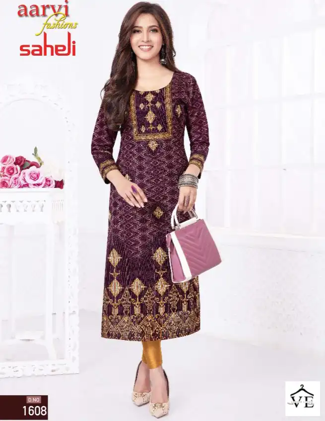 Aarvi Saheli Vol 16 Cotton Wholesale Kurtis Catalog — Wholesale Kurtis, MPA wholesale from Surat — view 1
