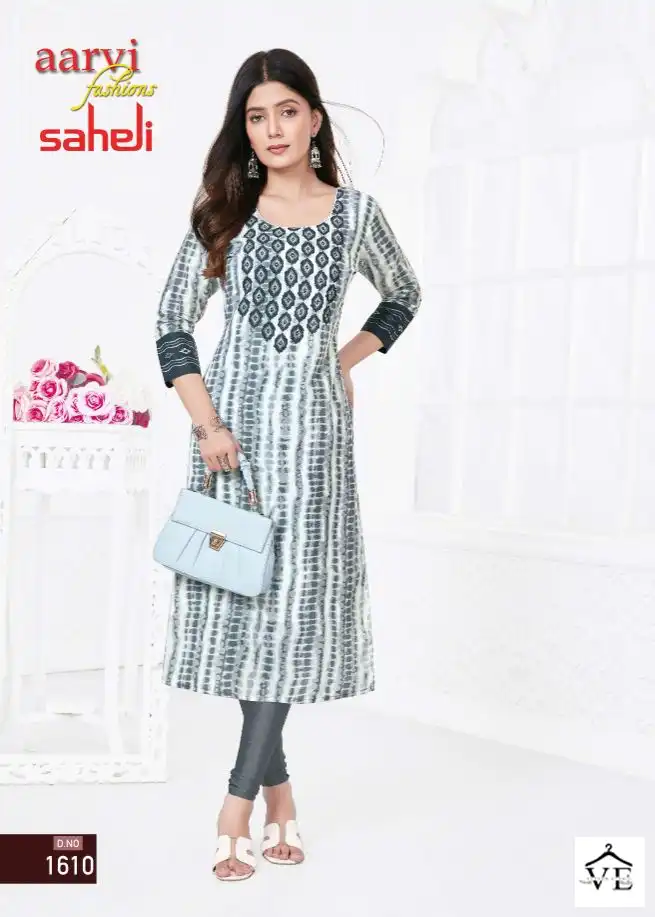 Aarvi Saheli Vol 16 Cotton Wholesale Kurtis Catalog — Wholesale Kurtis, MPA wholesale from Surat — view 10