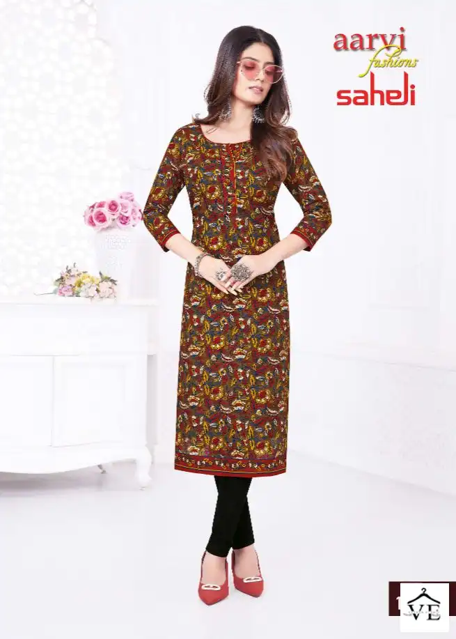 Aarvi Saheli Vol 16 Cotton Wholesale Kurtis Catalog — Wholesale Kurtis, MPA wholesale from Surat — view 14