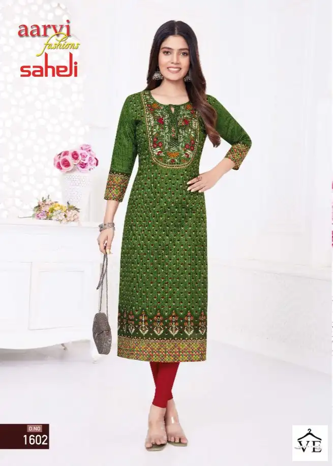 Aarvi Saheli Vol 16 Cotton Wholesale Kurtis Catalog — Wholesale Kurtis, MPA wholesale from Surat — view 3