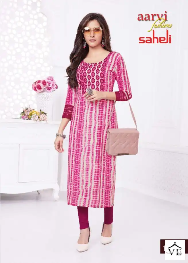 Aarvi Saheli Vol 16 Cotton Wholesale Kurtis Catalog — Wholesale Kurtis, MPA wholesale from Surat — view 4