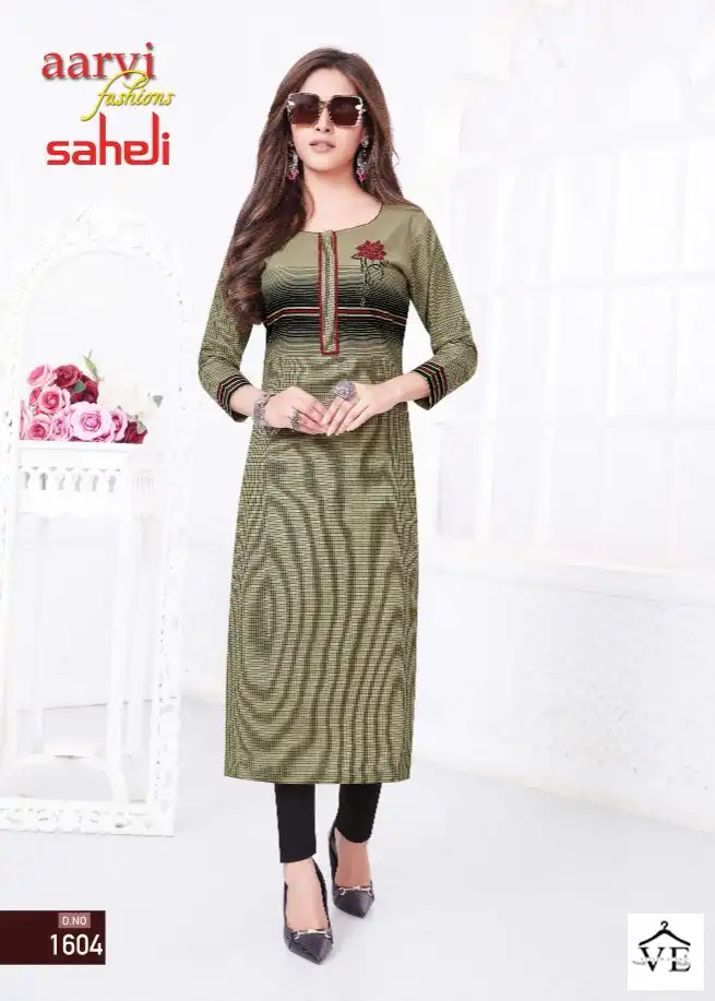 Aarvi Saheli Vol 16 Cotton Wholesale Kurtis Catalog — Wholesale Kurtis, MPA wholesale from Surat — view 5