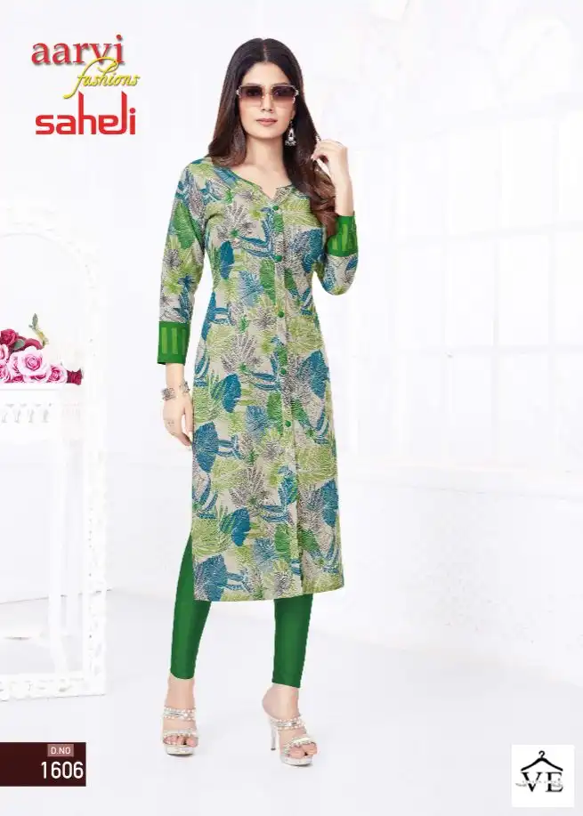 Aarvi Saheli Vol 16 Cotton Wholesale Kurtis Catalog — Wholesale Kurtis, MPA wholesale from Surat — view 7