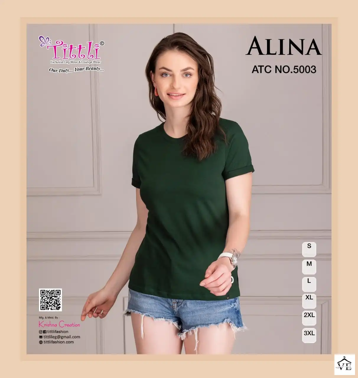 VE Alina Hosiery Wholesale T-Shirts Catalog — Wholesale Kurtis, MPA wholesale from Surat — view 5