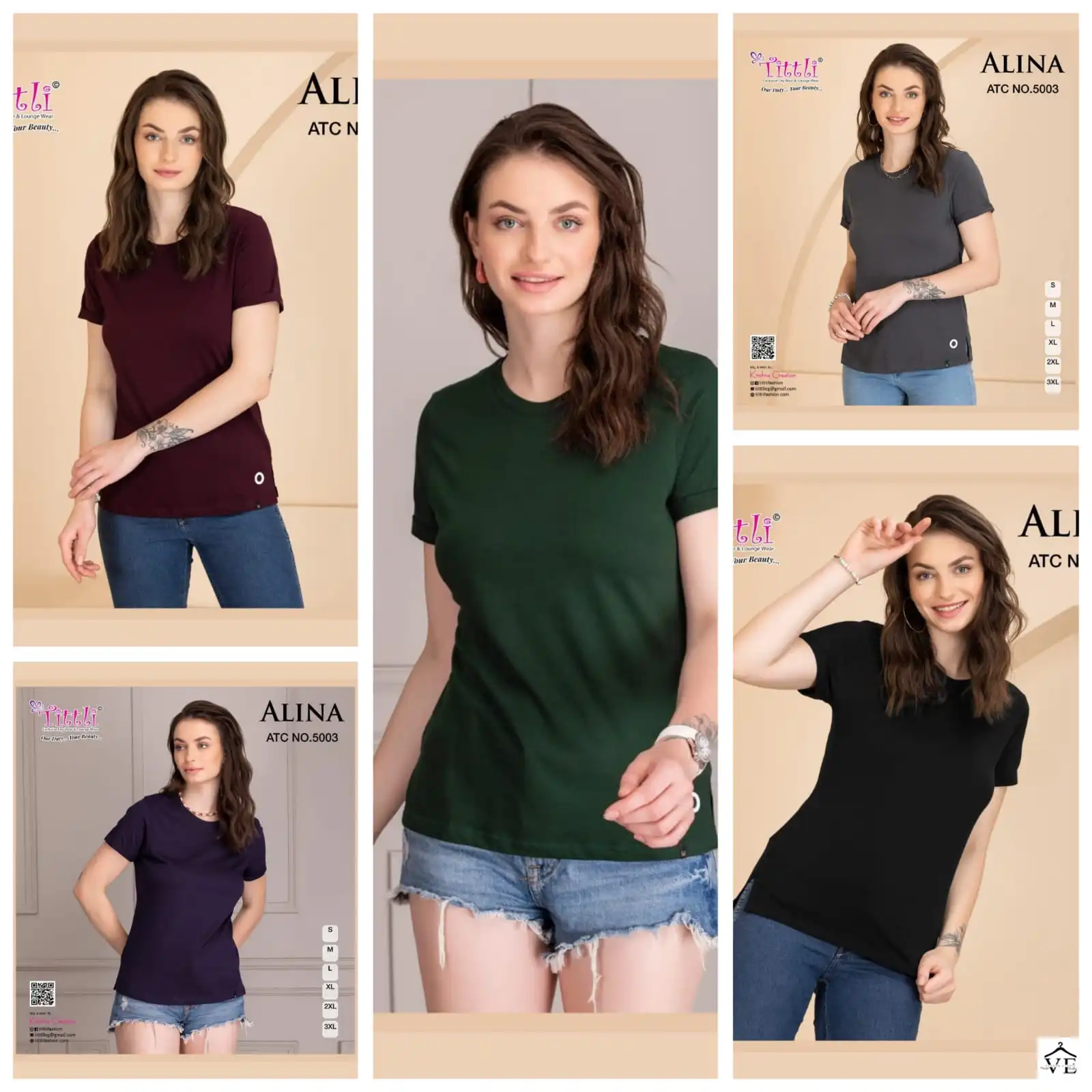VE Alina Hosiery Wholesale T-Shirts Catalog — Wholesale Kurtis, MPA wholesale from Surat — view 6