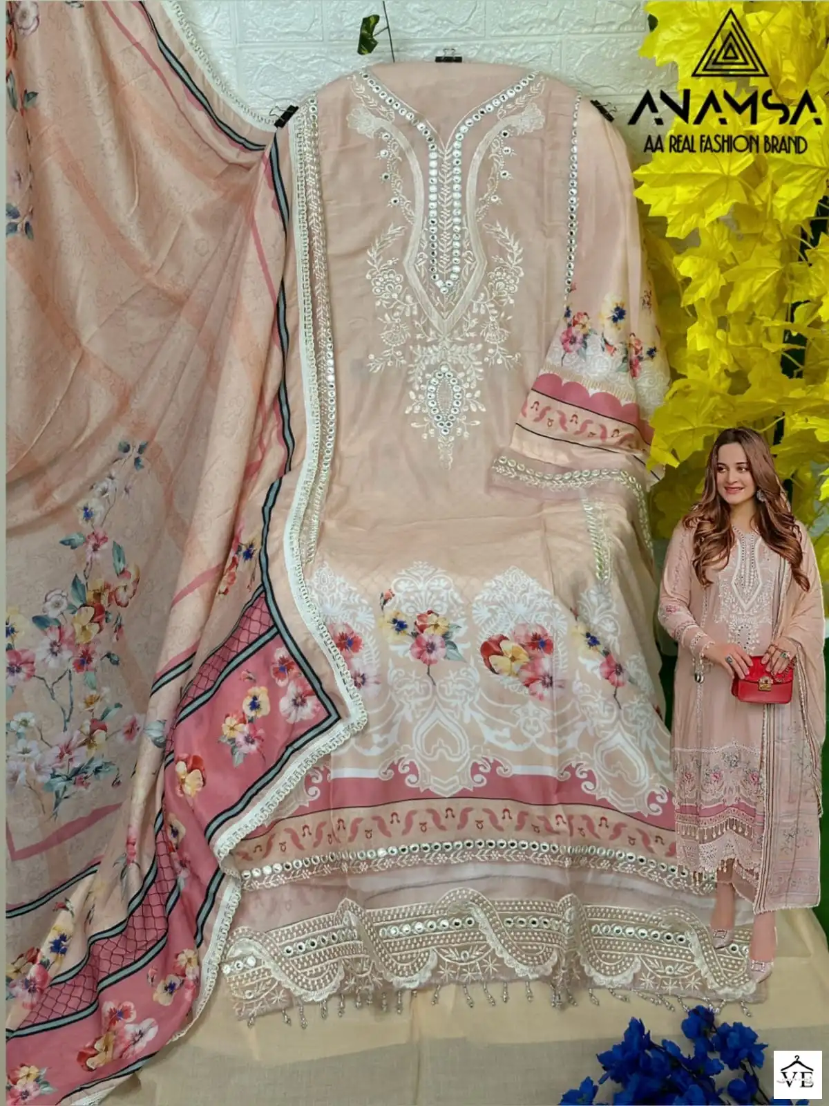 Anamsa 239 Pure Muslin Cotton Wholesale Pakistani Suit — Wholesale Salwar Suits, MPA wholesale from Surat — view 2