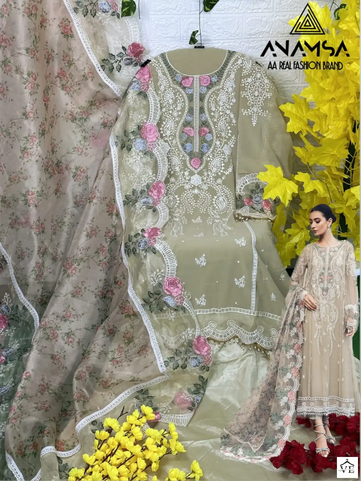 Anamsa 240 Heavy Pure Georgette Wholesale Pakistani Suit — Wholesale Salwar Suits, MPA wholesale from Surat — view 2