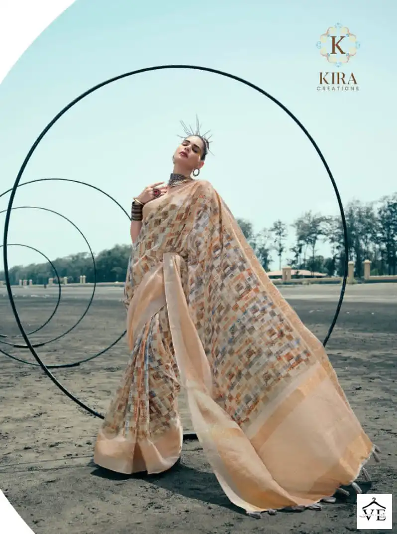 Kira Ariya Vol 1 Linen Wholesale Fancy Sarees Catalog — Wholesale Sarees, MPA wholesale from Surat - Gallery Image 2
