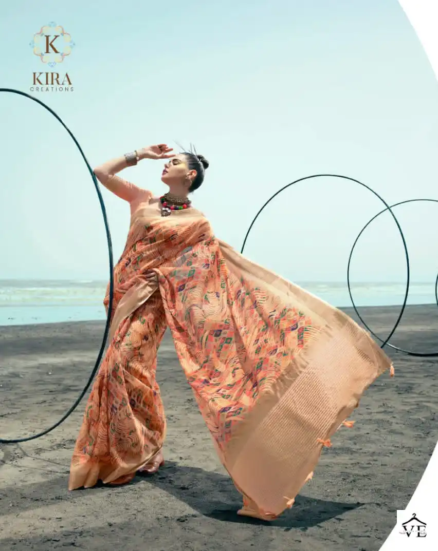 Kira Ariya Vol 1 Linen Wholesale Fancy Sarees Catalog — Wholesale Sarees, MPA wholesale from Surat - Gallery Image 10