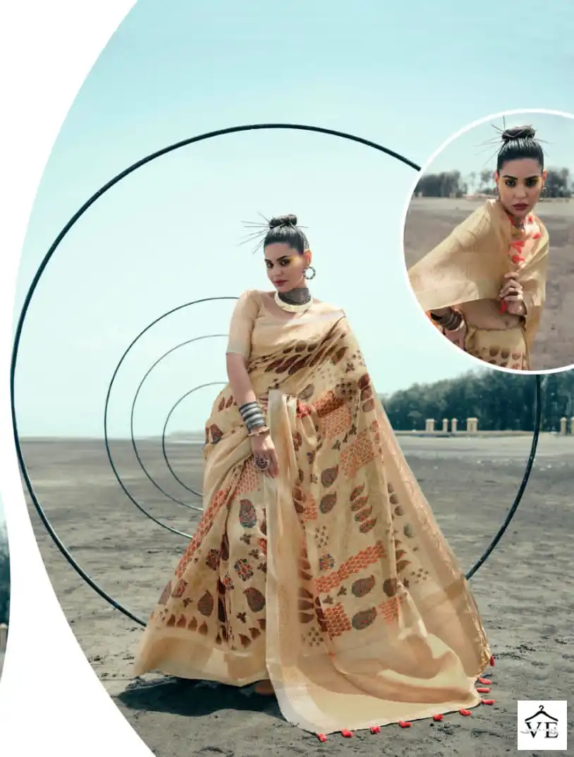 Kira Ariya Vol 1 Linen Wholesale Fancy Sarees Catalog — Wholesale Sarees, MPA wholesale from Surat - Gallery Image 5