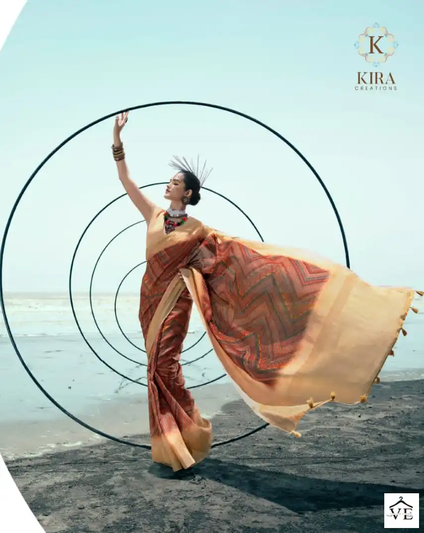 Kira Ariya Vol 1 Linen Wholesale Fancy Sarees Catalog — Wholesale Sarees, MPA wholesale from Surat - Gallery Image 7
