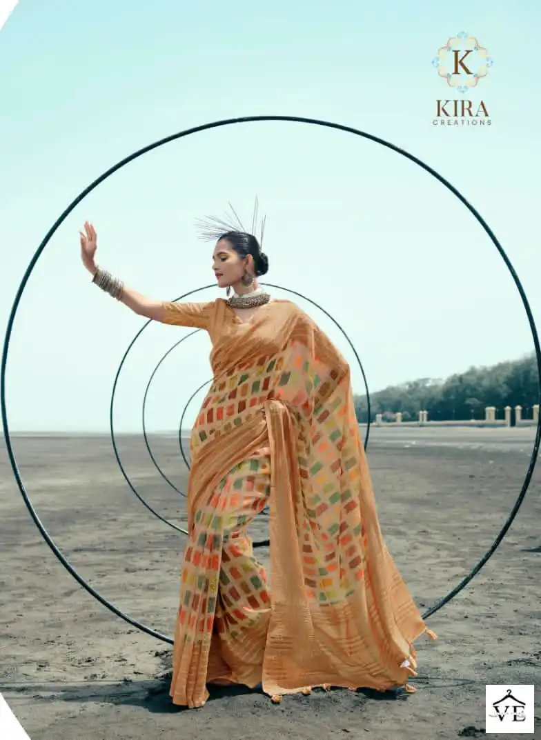 Kira Ariya Vol 1 Linen Wholesale Fancy Sarees Catalog — Wholesale Sarees, MPA wholesale from Surat - Gallery Image 9