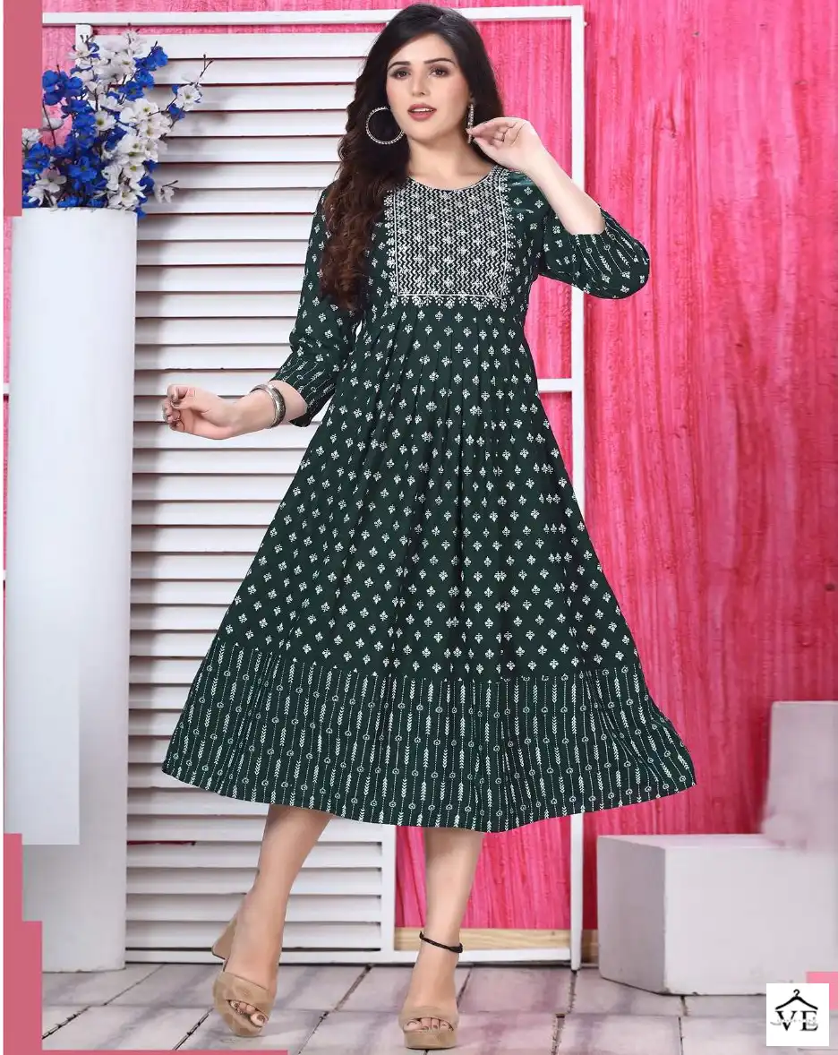 Vardan Ethnic Beauty Queen Especual 2 Heavy Rayon 14 Kg Wholesale Long Kurtis Catalog — Wholesale Kurtis, MPA wholesale from Surat — view 1