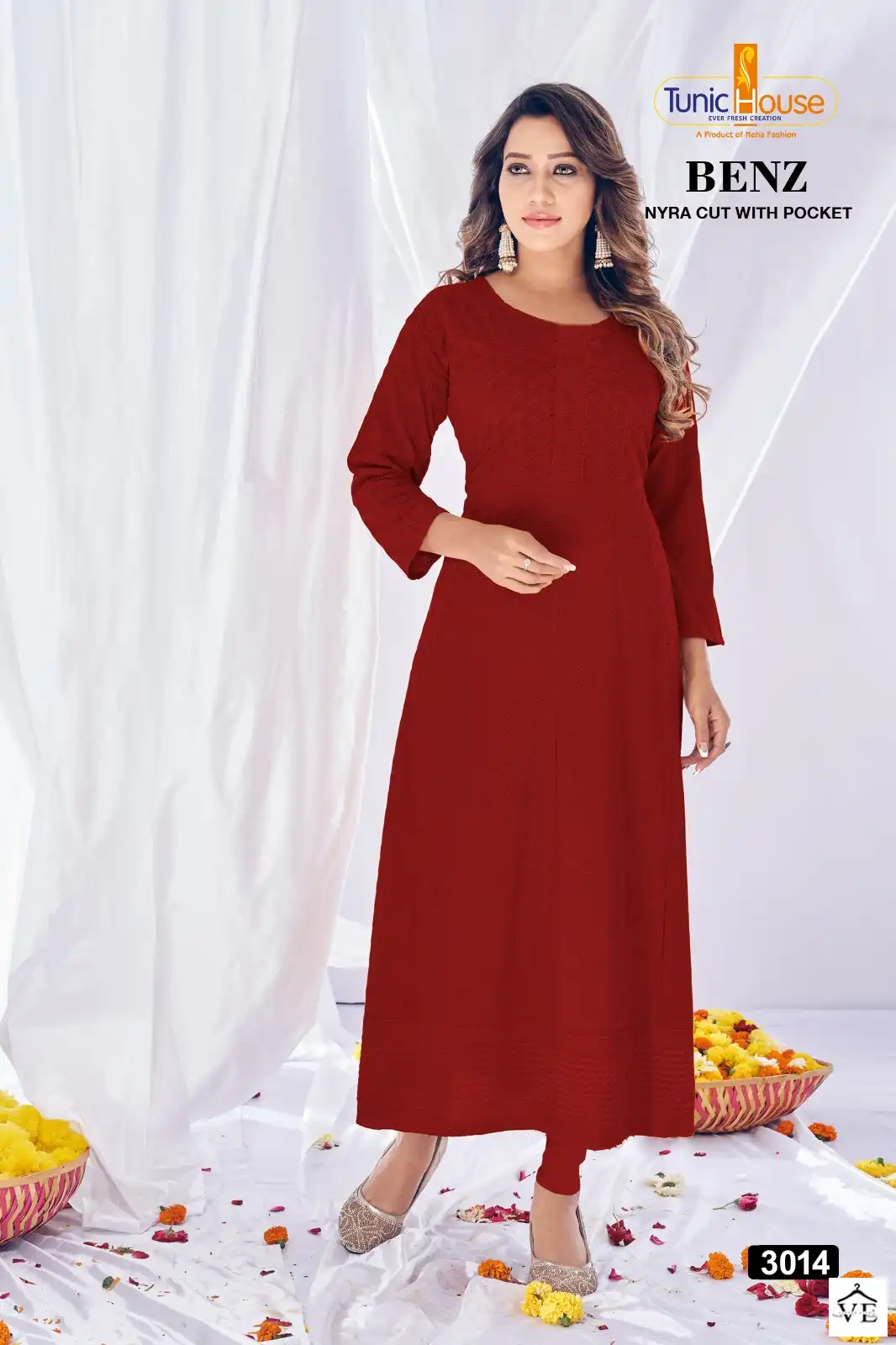 Tunic House Benz Pick & Choose Rayon Wholesale Chikankari Work Naira Style Fancy Kurtis Catalog — Wholesale Kurtis, MPA wholesale from Surat - Gallery Image 10