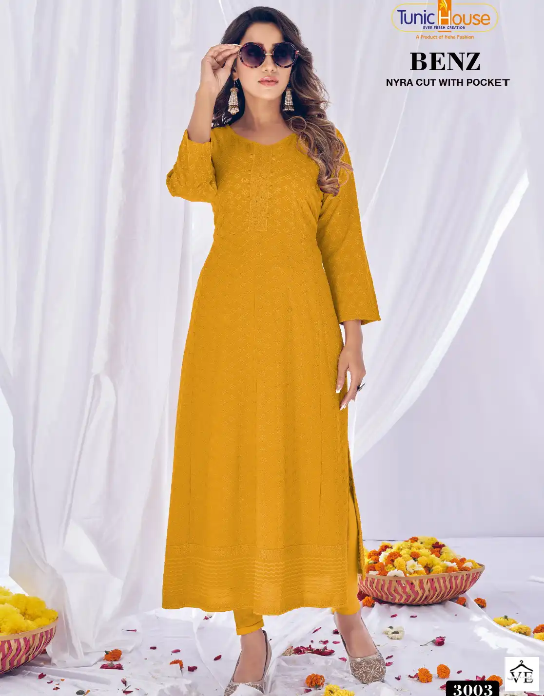Tunic House Benz Pick & Choose Rayon Wholesale Chikankari Work Naira Style Fancy Kurtis Catalog — Wholesale Kurtis, MPA wholesale from Surat — view 1