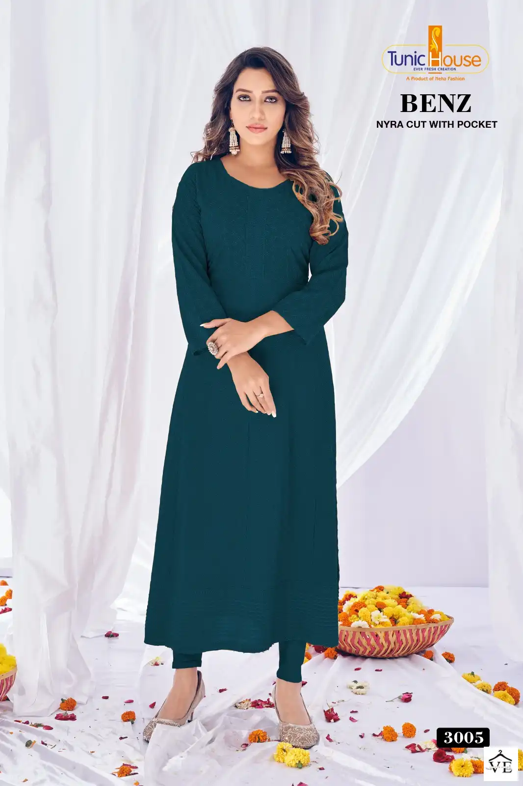 Tunic House Benz Pick & Choose Rayon Wholesale Chikankari Work Naira Style Fancy Kurtis Catalog — Wholesale Kurtis, MPA wholesale from Surat - Gallery Image 4