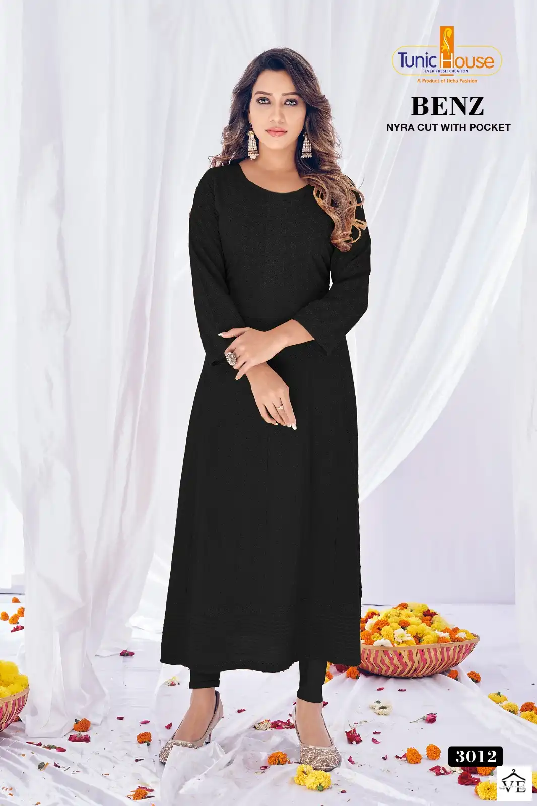 Tunic House Benz Pick & Choose Rayon Wholesale Chikankari Work Naira Style Fancy Kurtis Catalog — Wholesale Kurtis, MPA wholesale from Surat - Gallery Image 9