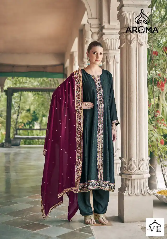 Aroma Berry Berry Real Premium Silk Wholesale Designer Readymade Suits Catalog — Wholesale Salwar Suits, MPA wholesale from Surat - Gallery Image 4