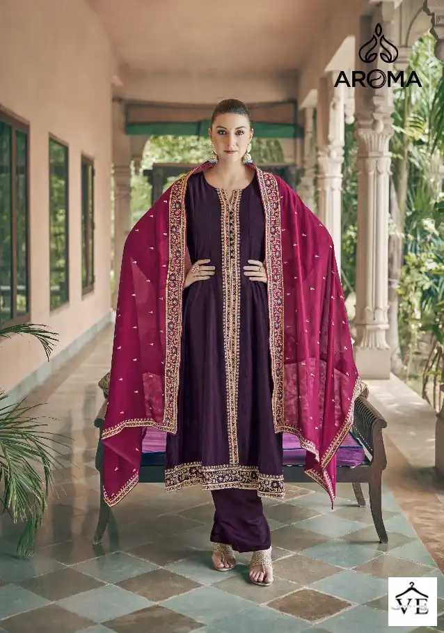 Aroma Berry Berry Real Premium Silk Wholesale Designer Readymade Suits Catalog — Wholesale Salwar Suits, MPA wholesale from Surat - Gallery Image 2