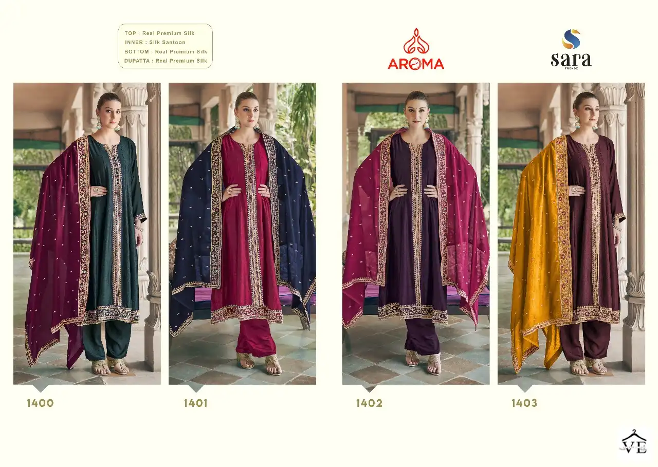 Aroma Berry Berry Real Premium Silk Wholesale Designer Readymade Suits Catalog — Wholesale Salwar Suits, MPA wholesale from Surat — view 5