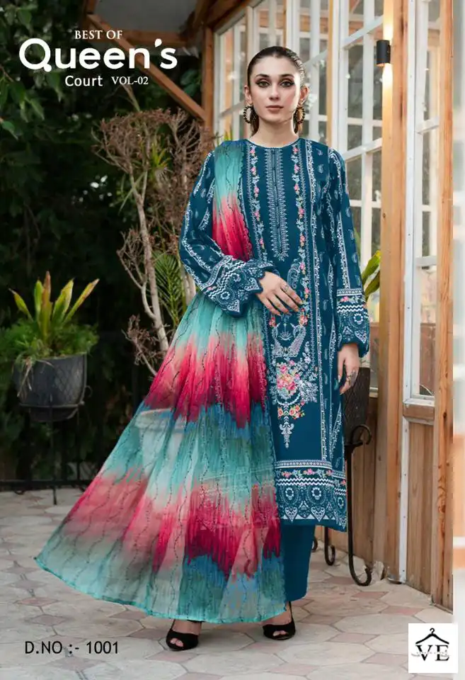 Hazeel Best Of Queens Court Vol 2 Cotton Wholesale Self Embroidery Pakistani Salwar Suit Catalog — Wholesale Salwar Suits, MPA wholesale from Surat - Gallery Image 2
