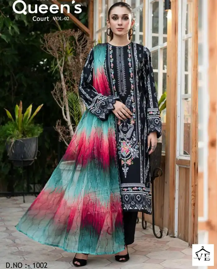 Hazeel Best Of Queens Court Vol 2 Cotton Wholesale Self Embroidery Pakistani Salwar Suit Catalog — Wholesale Salwar Suits, MPA wholesale from Surat — view 1