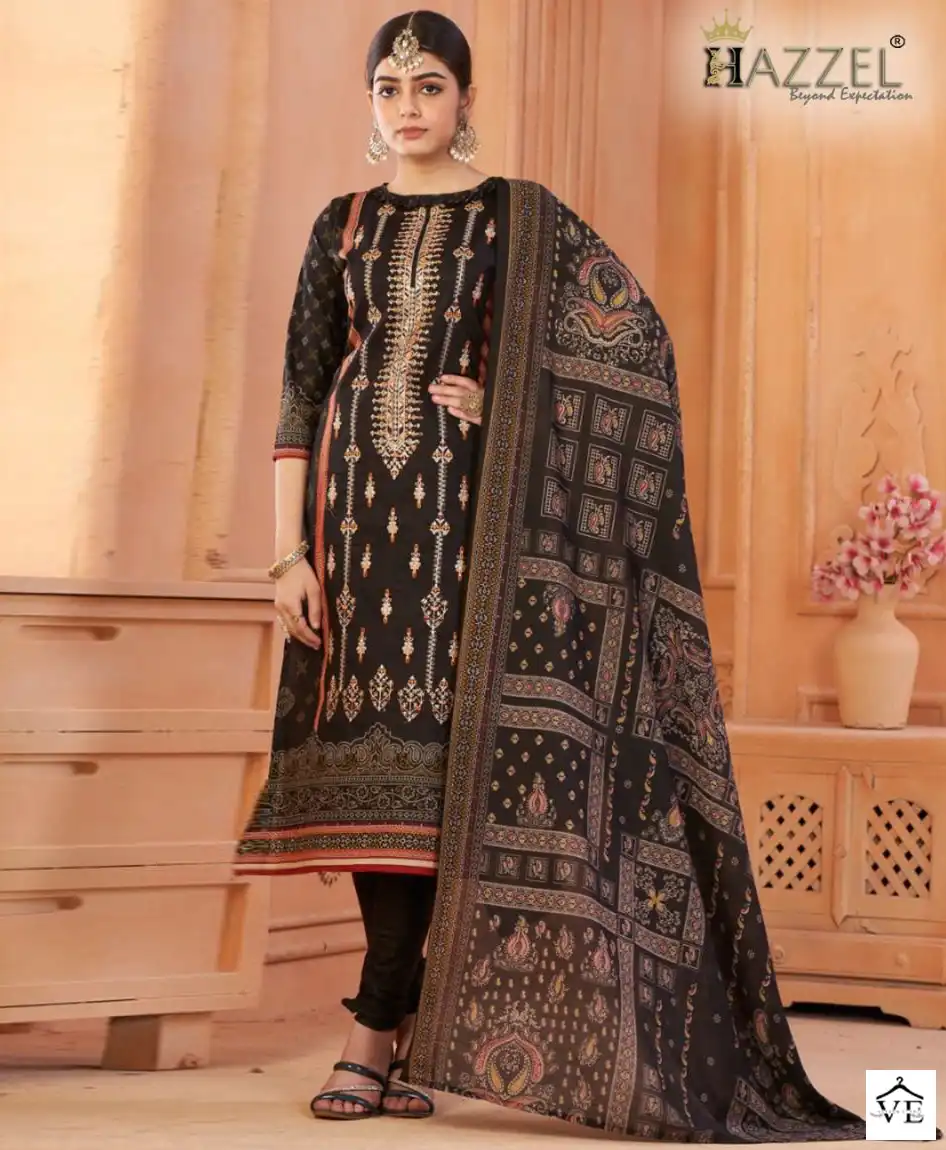 Hazeel Bin Saeed Vol 1 Cotton Wholesale Self Embroidery Pakistani Salwar Suit Catalog — Wholesale Salwar Suits, MPA wholesale from Surat — view 1