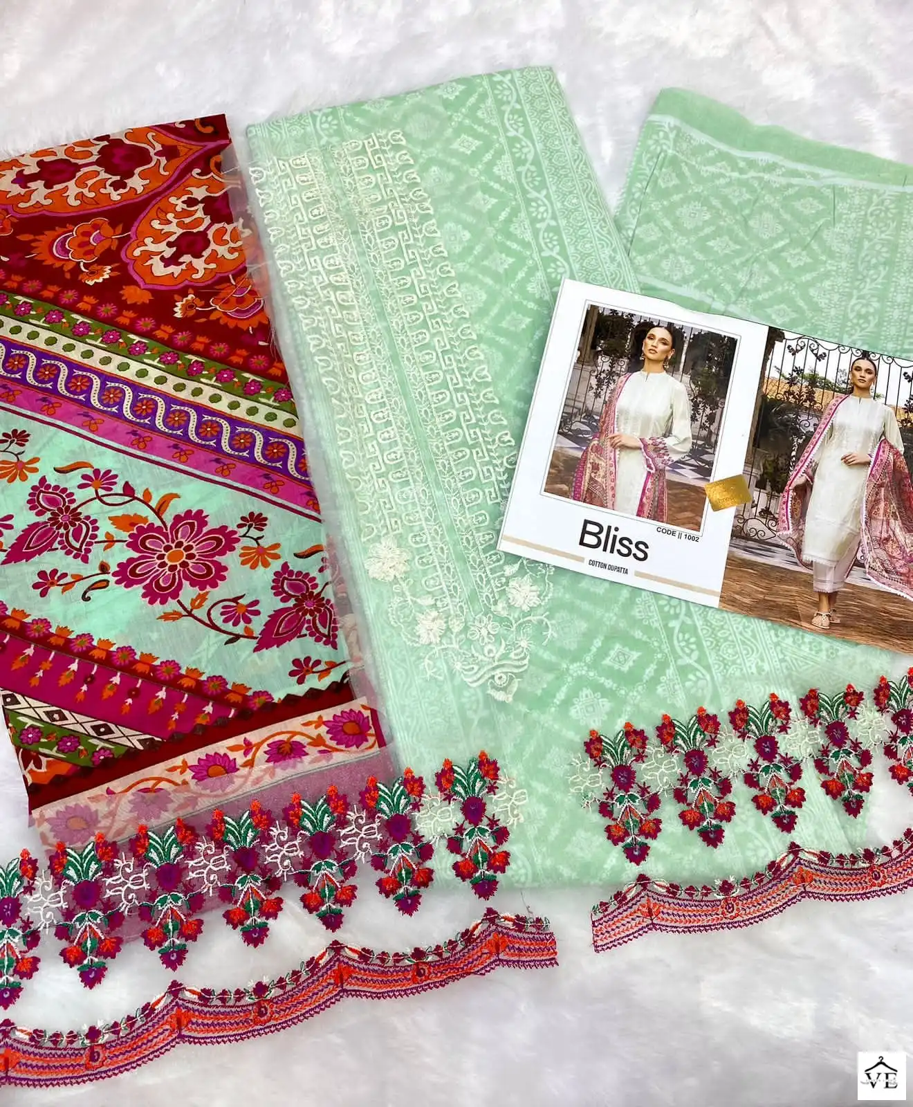 Sharaddha Bliss Vol 1-1002 Lawn Cotton Wholesale Pakistani Suit — Wholesale Salwar Suits, MPA wholesale from Surat - Gallery Image 3
